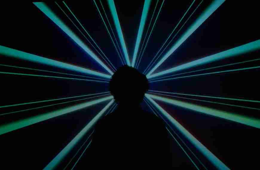 Beams emanating from someone's mind.