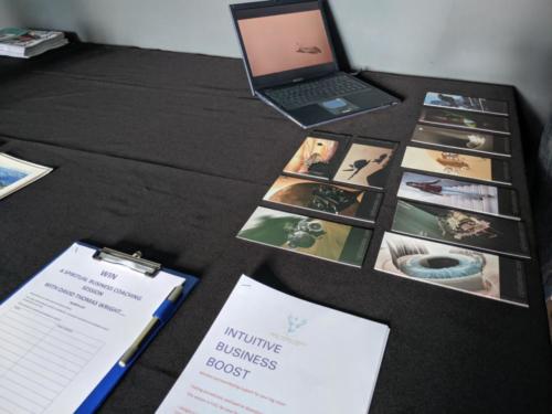 David Thomas Wright offered a free session of his spiritual business coaching, and Adam Brewster showcased his animations and illustrations.